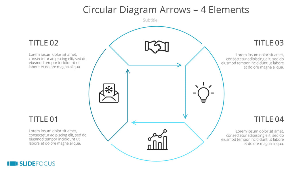 Circular Diagram Arrows 4 Elements