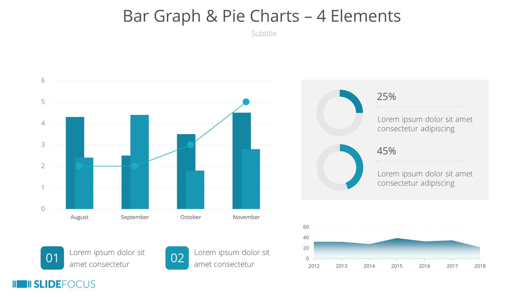 Bar Graph Pie Charts 4 Elements