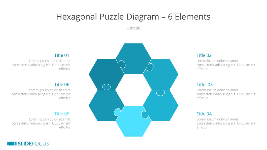 Hexagonal Puzzle Diagram 6 Elements