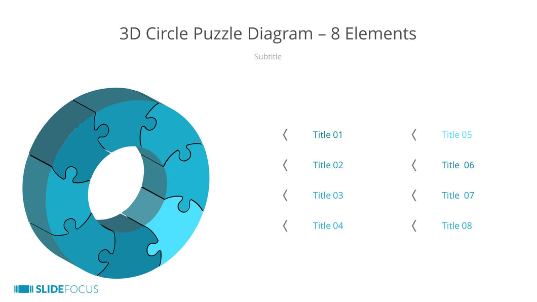 3D Circle Puzzle Diagram 8 Elements