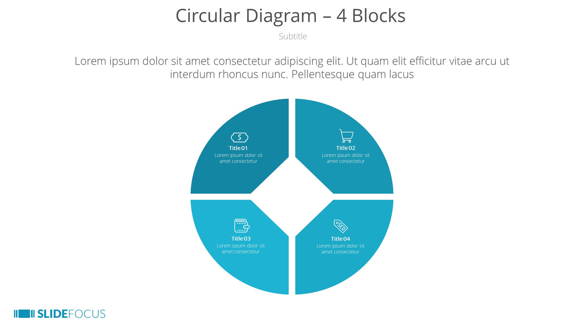 Circular Diagram 4 Blocks Slidefocus Presentation Made Simple 0831
