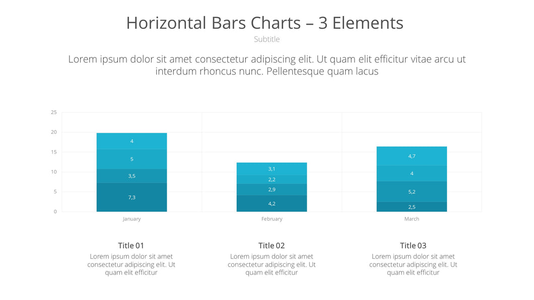 Horizontal Bars Charts 3 Elements