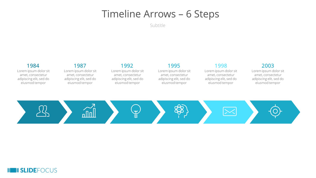 Timeline Arrows 6 Steps