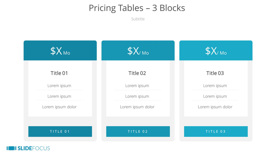 Pricing Tables 3 Blocks