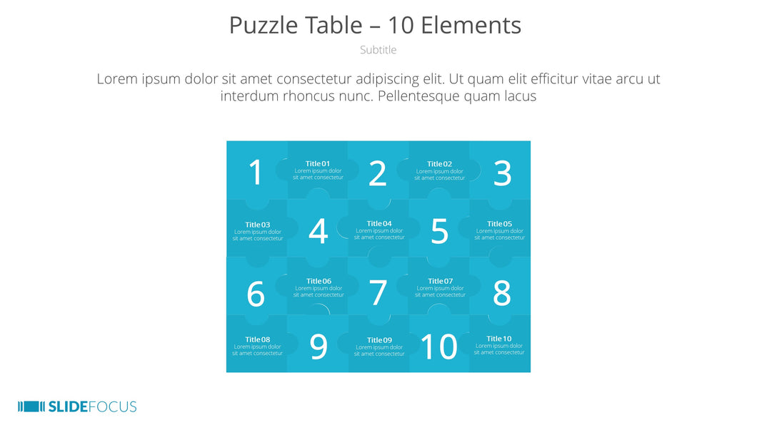 Puzzle Table 10 Elements