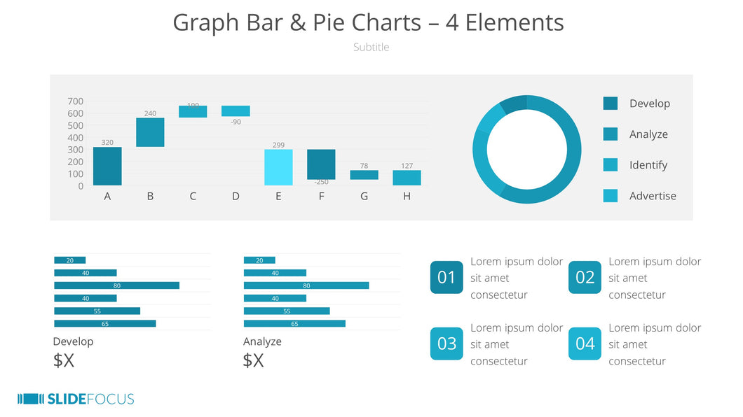 Graph Bar Pie Charts 4 Elements