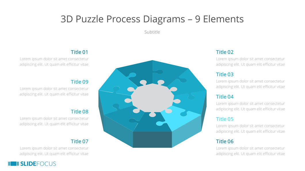 3D Puzzle Process Diagrams 9 Elements