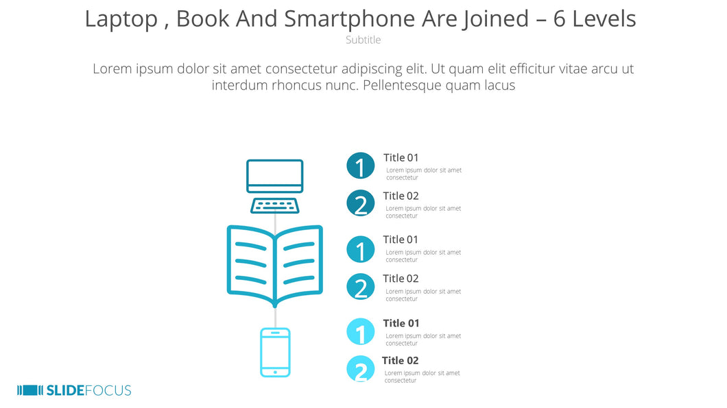 Laptop Book And Smartphone Are Joined 6 Levels