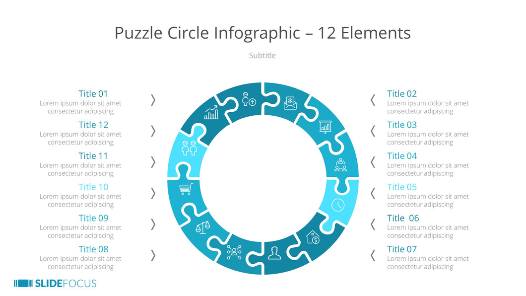 Puzzle Circle Infographic 12 Elements