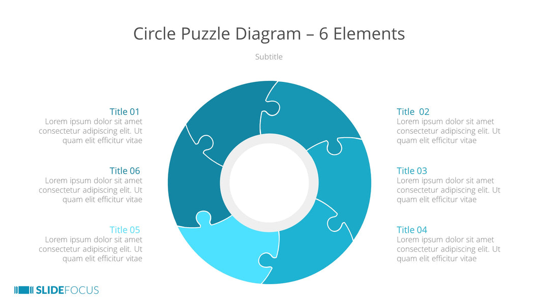 Circle Puzzle Diagram 6 Elements