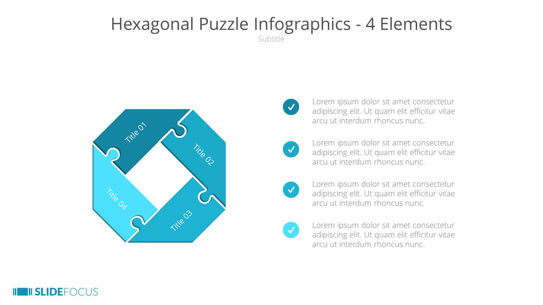 Hexagonal Puzzle Infographics 4 Elements