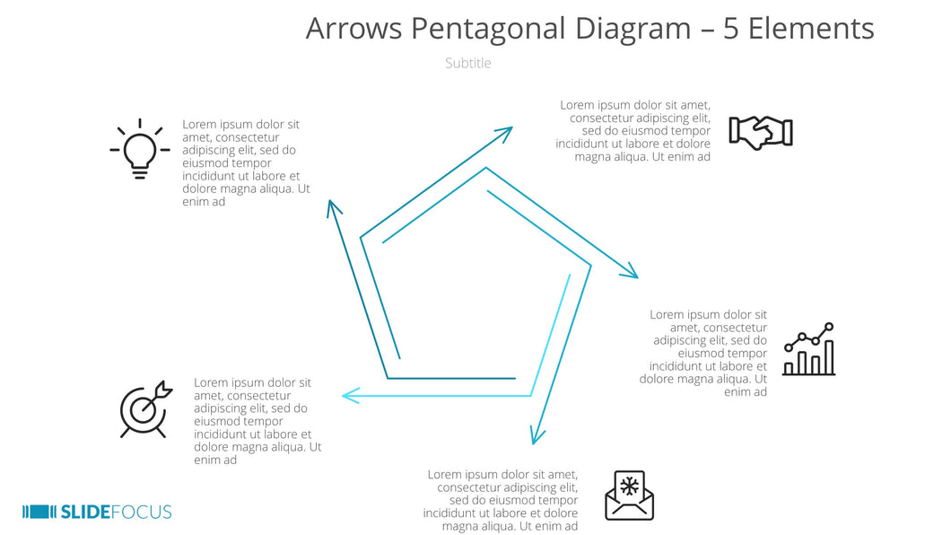 Arrows Pentagonal Diagram 5 Elements