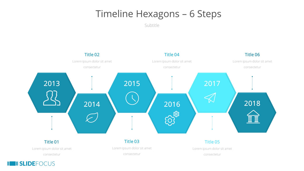 Timeline Hexagons 6 Steps