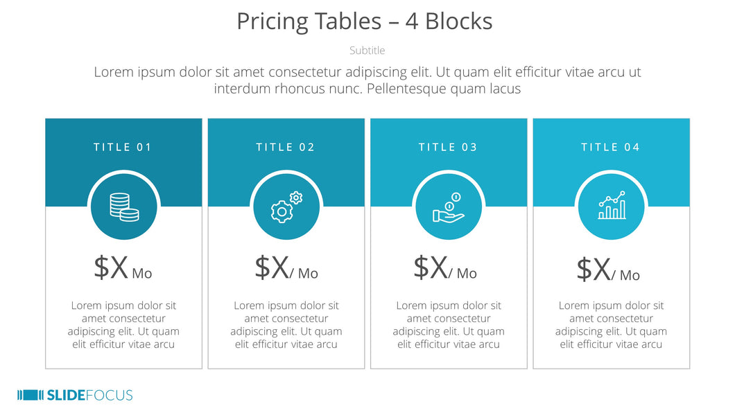 Pricing Tables 4 Blocks