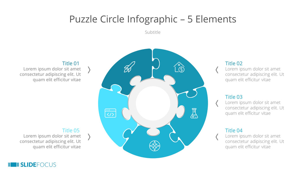 Puzzle Circle Infographic 5 Elements