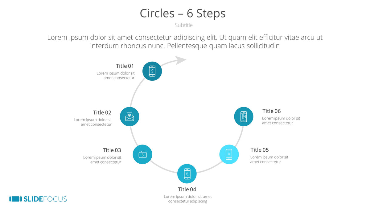 Circles 6 Steps Slidefocus Presentation Made Simple 7378