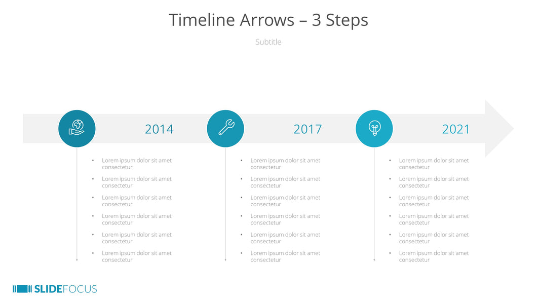 Timeline Arrows 3 Steps