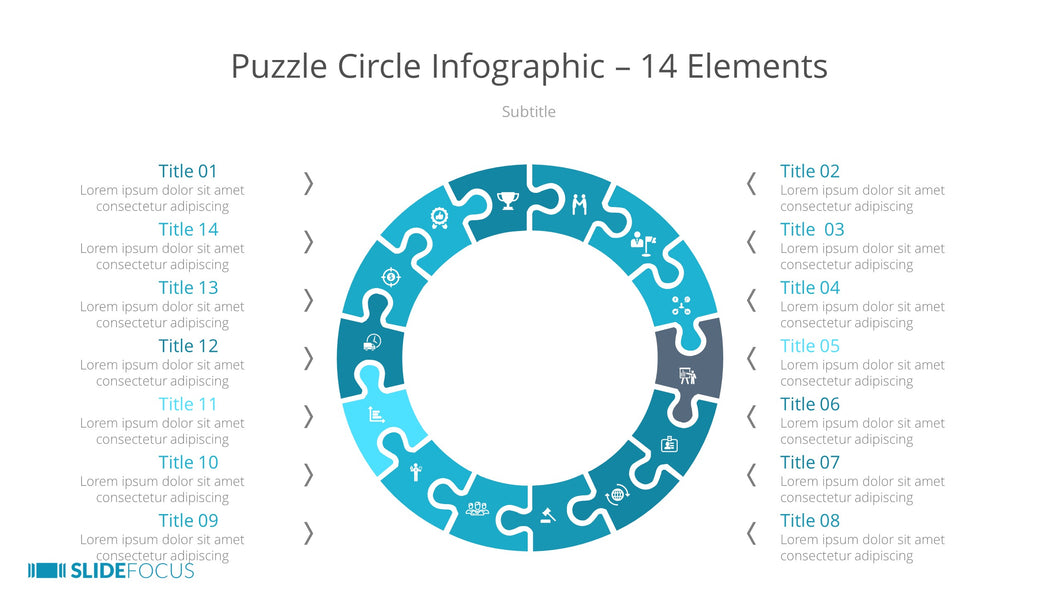 Puzzle Circle Infographic 14 Elements