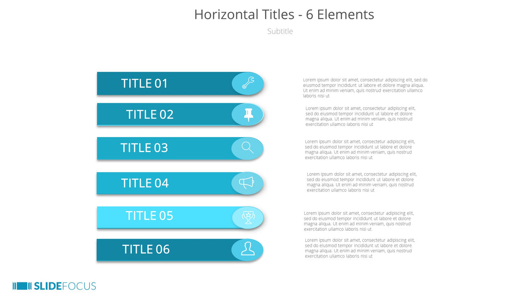 Horizontal Titles 6 Elements