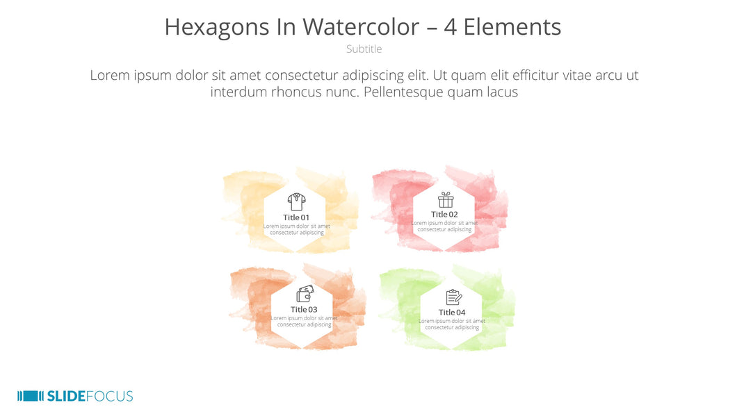 Hexagons In Watercolor 4 Elements