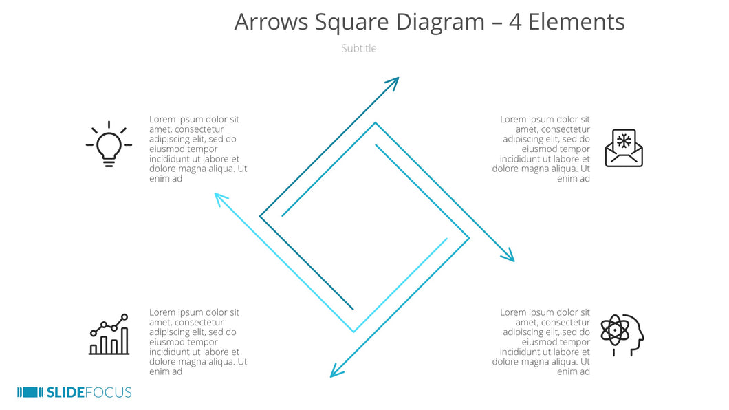 Arrows Square Diagram 4 Elements