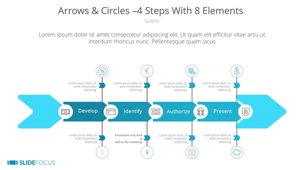 Arrows Circles 4 Steps With 8 Elements