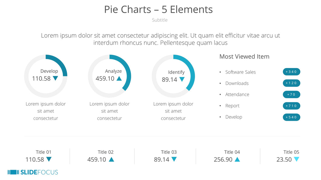 Pie Charts 5 Elements