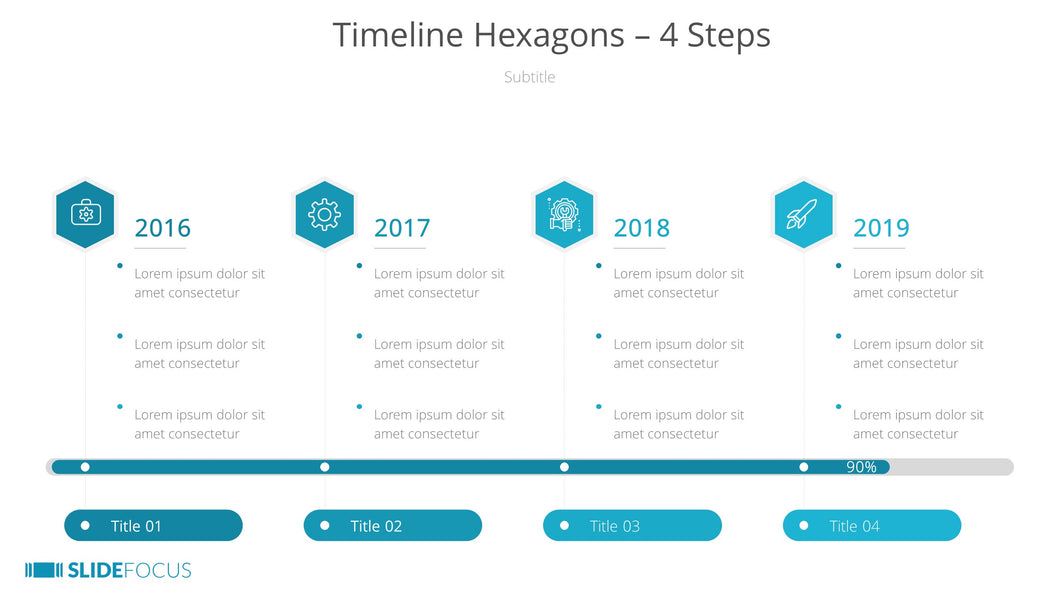 Timeline Hexagons 4 Steps