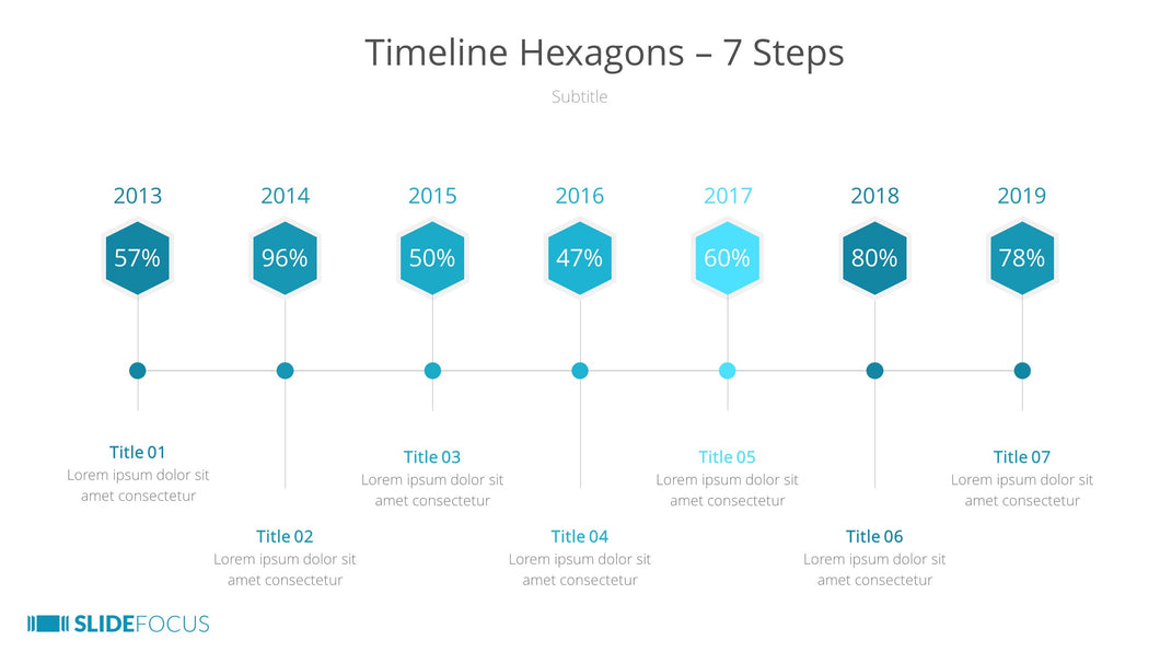 Timeline Hexagons 7 Steps