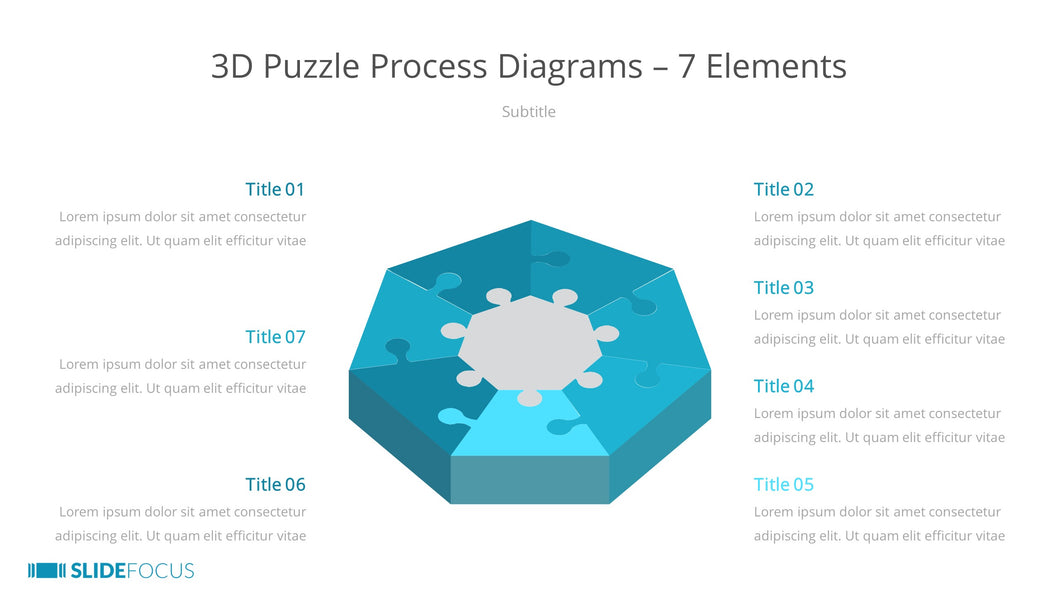 3D Puzzle Process Diagrams 7 Elements