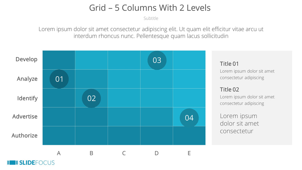 Grid 5 Columns With 2 Levels