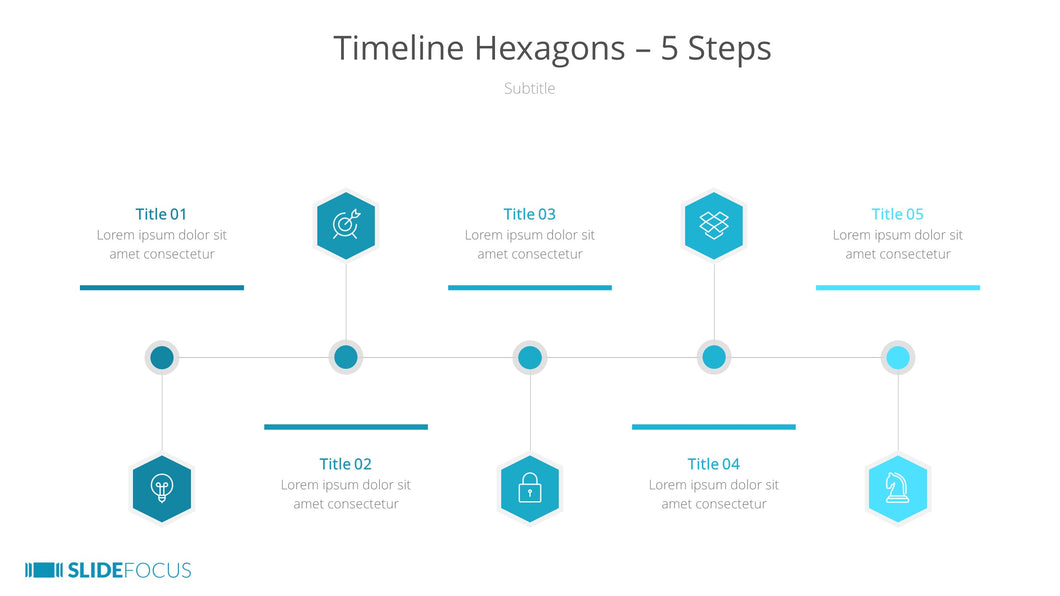 Timeline Hexagons 5 Steps