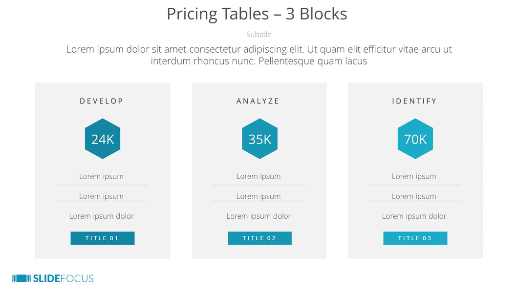 Pricing Tables 3 Blocks