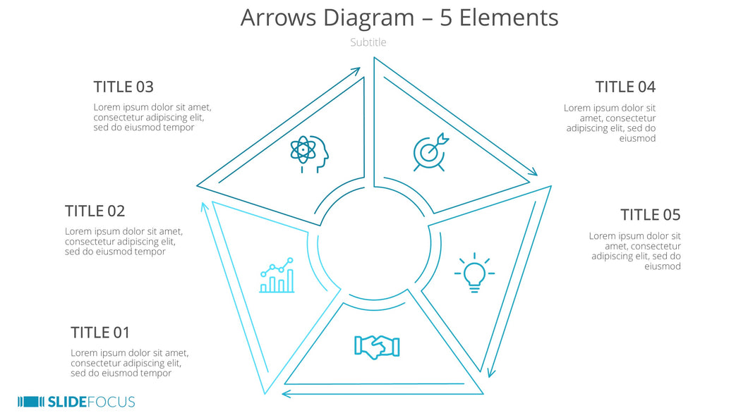 Arrows Diagram 5 Elements
