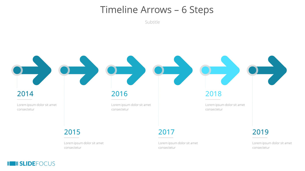 Timeline Arrows 6 Steps