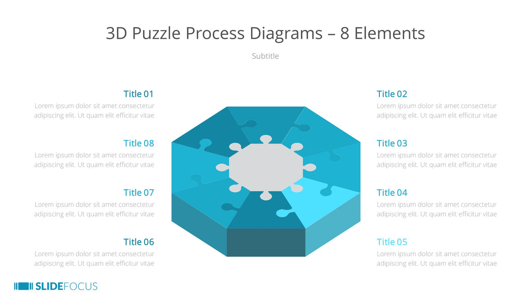 3D Puzzle Process Diagrams 8 Elements