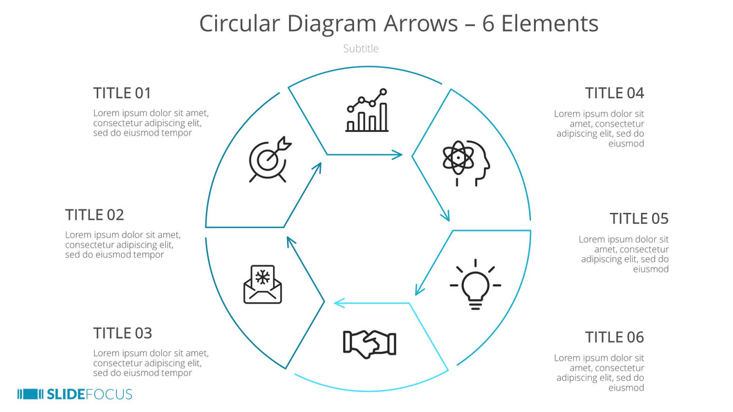Circular Diagram Arrows 6 Elements
