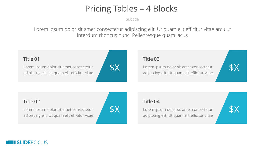 Pricing Tables 4 Blocks