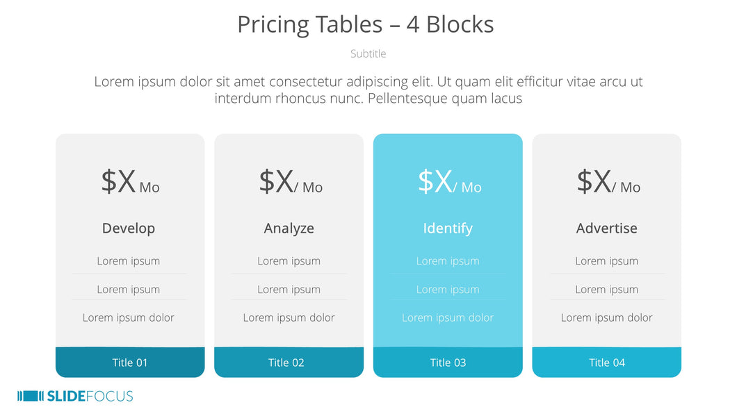 Pricing Tables 4 Blocks