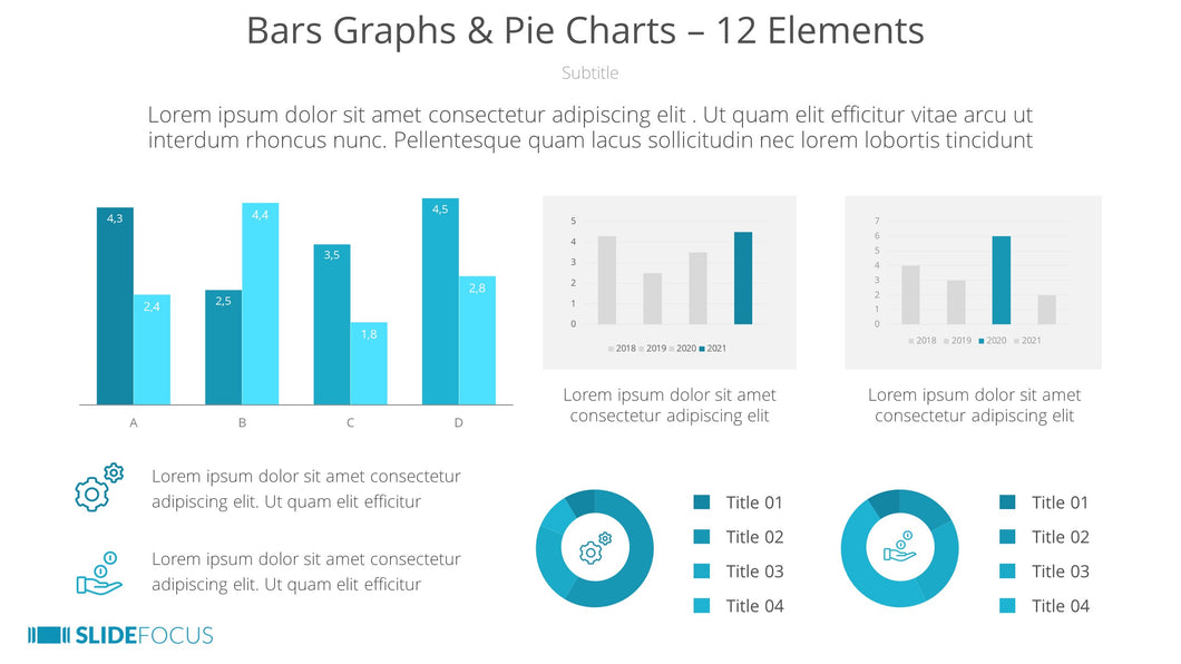 Bars Graphs Pie Charts 12 Elements