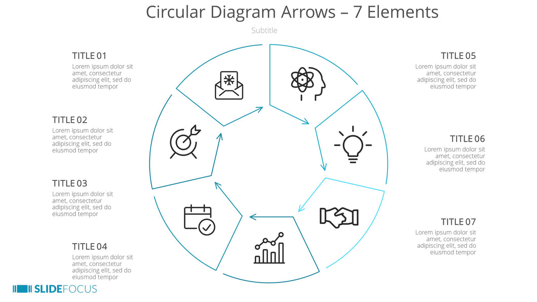 Circular Diagram Arrows 7 Elements