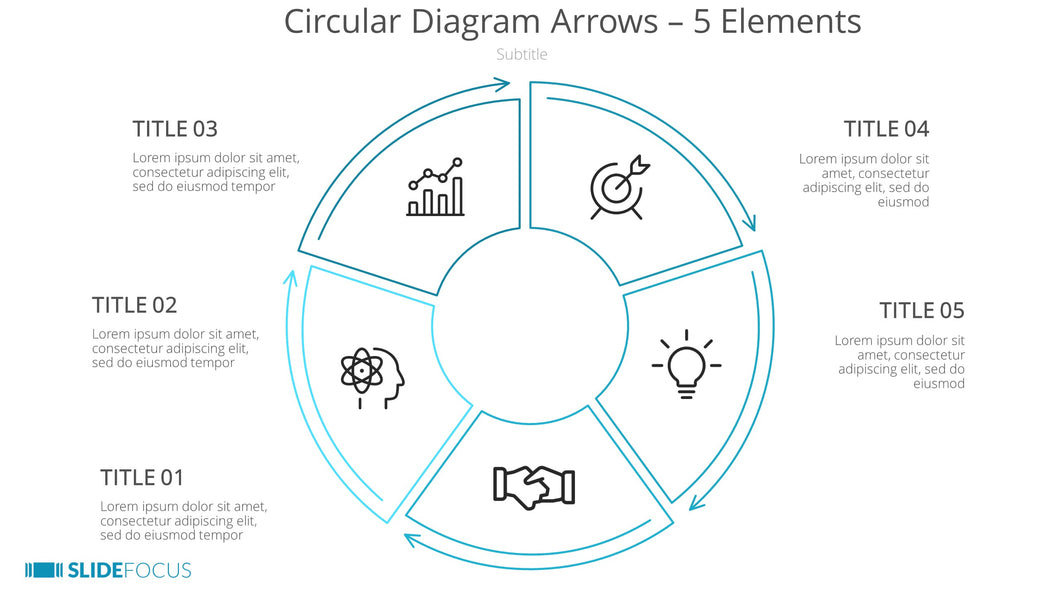 Circular Diagram Arrows 5 Elements