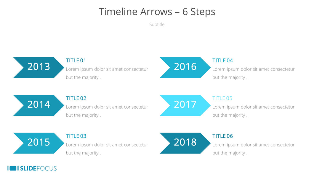 Timeline Arrows 6 Steps
