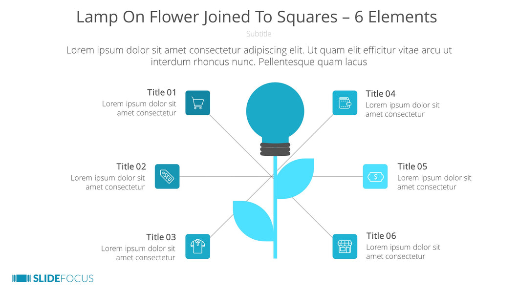 Lamp On Flower Joined To Squares 6 Elements