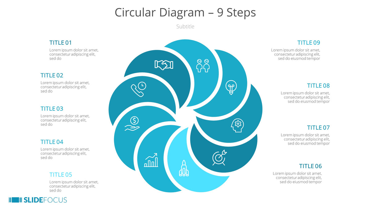 Circular Diagram 9 Steps Slidefocus Presentation Made Simple 6405
