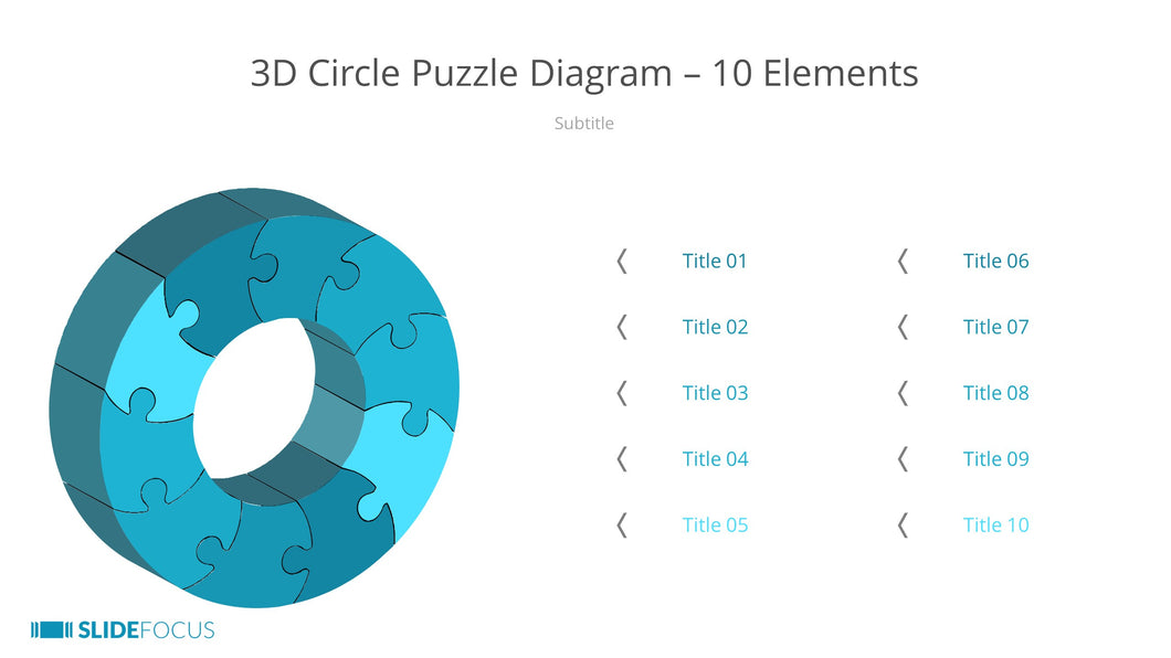 3D Circle Puzzle Diagram 10 Elements