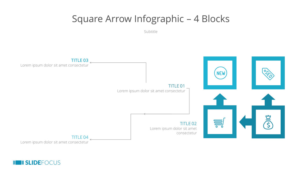 Square Arrow Infographic 4 Blocks