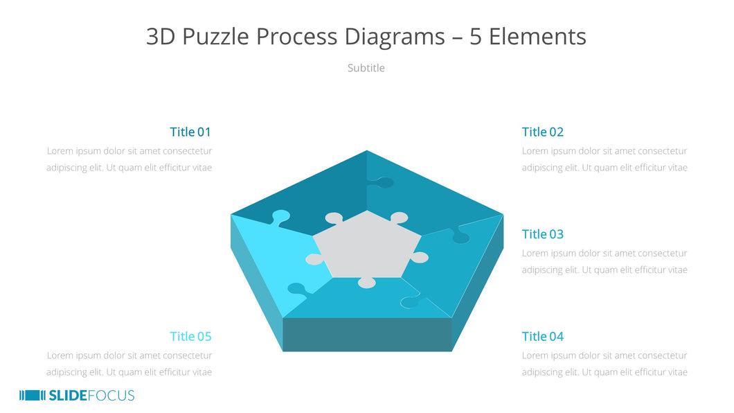 3D Puzzle Process Diagrams 5 Elements