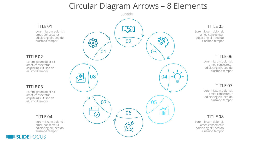Circular Diagram Arrows 8 Elements