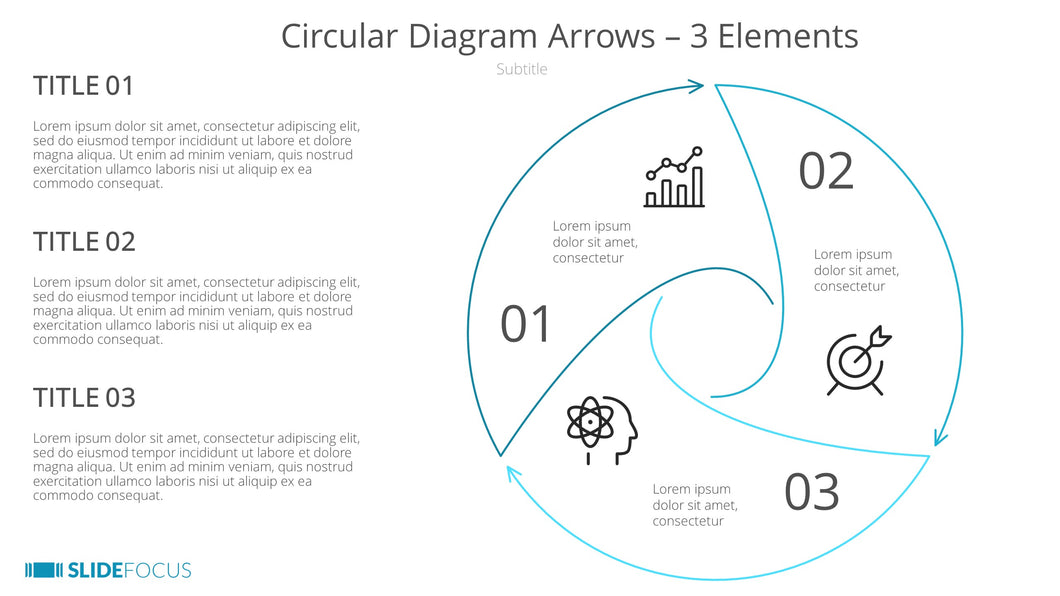 Circular Diagram Arrows 3 Elements